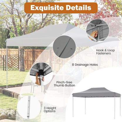 Partytent – Paviljoen – Easy-Up Tent – Vouwtent – Feesttent – Grijs – 3x4,5 Meter – Waterdicht Oxford Polyester – Verstelbare Hoogte Met Wieltjes