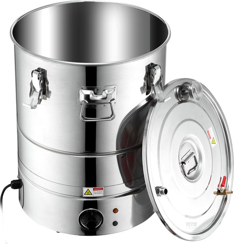 Alcohol Water Distilleerder – 50L Roestvrijstalen Distillatieapparaat – 2800W Elektrische Verwarmer – Complete Set voor Whisky - Wijn - Wodka en Essentiële Oliën