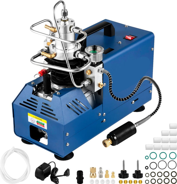 Elektrische luchtcompressorpomp - 1800 W - hogedrukluchtpomp - 4500 PSI - handmatige stop - luchtcompressor met waterkoeling - warmtedissipatie en LED-temperatuurweergave - voor scuba-tank, PCP-luchtgeweer