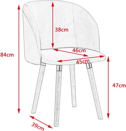 Eetkamerstoel - Keukenstoel - Woonkamerstoel - Gestoffeerde Stoel - Design Stoel met - Armleuningen - Massief Houten Frame - 1x - Donkergrijs