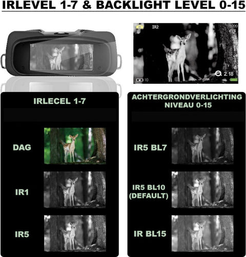 Nachtkijker met Infrarood - Verrekijker voor Volwassenen - Warmtebeeld Kijker met Nachtzicht - Inclusief 32GB SD Kaart