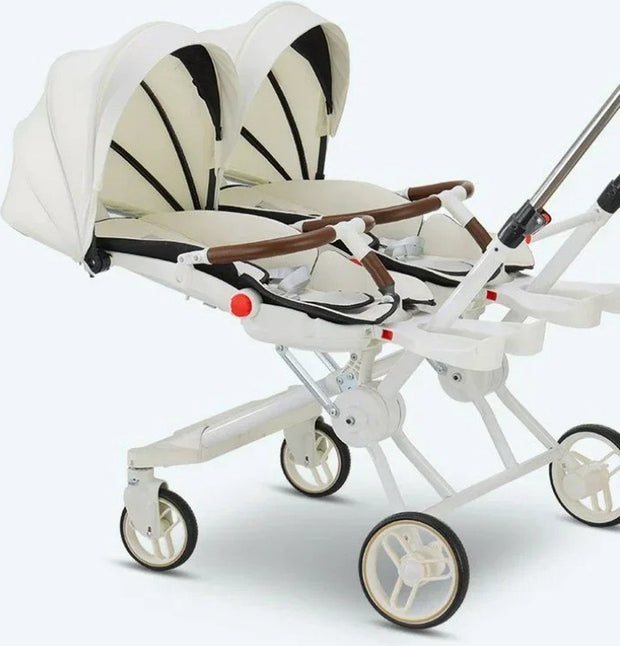 Luxe Kinderwagen - Luxe Kinderkoets - Luxe Babywagen - Luxe Baby Koets - Baby Koets - Kinderwagen - Babywagen - Kinderkoets - Inklapbaar - 3 In 1 - 9KG - Groen - Tweeling