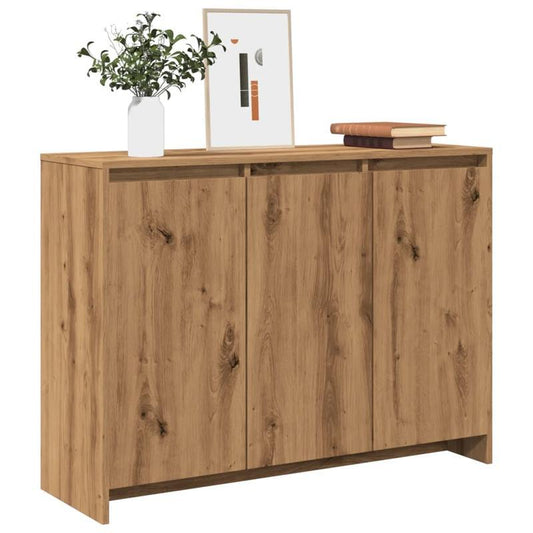 Artisanal Oak-Colored Sideboard Measuring 102X33X75 Cm with Removable Storage for Practicality.
