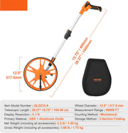 Meetwiel - Met Precisietandwielstructuur - 4-Delige Telescoopsteel - Resetknop Met Één Druk Op De Knop - Abs + Aluminiumoxide-Materiaal - Geschikt Voor Taxatie Van Eigendommen - Onderzoek Van De Plaats Delict En Wetshandhaving