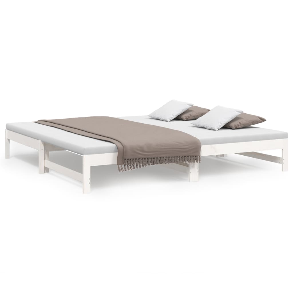 Slaapbank – Bedbank – Slaapstoel – Logeerbed – Multifunctionele Bank – Massief Dennenhout – Uitschuifbaar Bed 205,5x179x30 cm