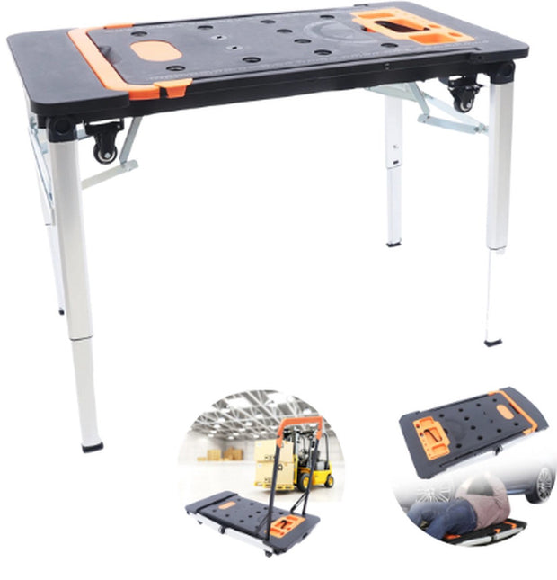 Multifunctionele Werkbank - 7-in-1 - Transport Trolley - Tot 250kg - 109x55 cm - Hoogte Verstelbaar - 4 Wielen - Opvouwbaar - Inklapbaar