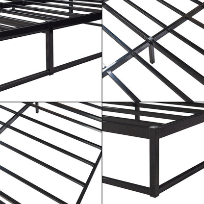 Ledikant – Metalen Bed – Bedframe – Bed Met Matras – Stalen Bed – Zwart – 160x200 cm – Stevig Stalen Frame – Ademend Kaltschuimmatras