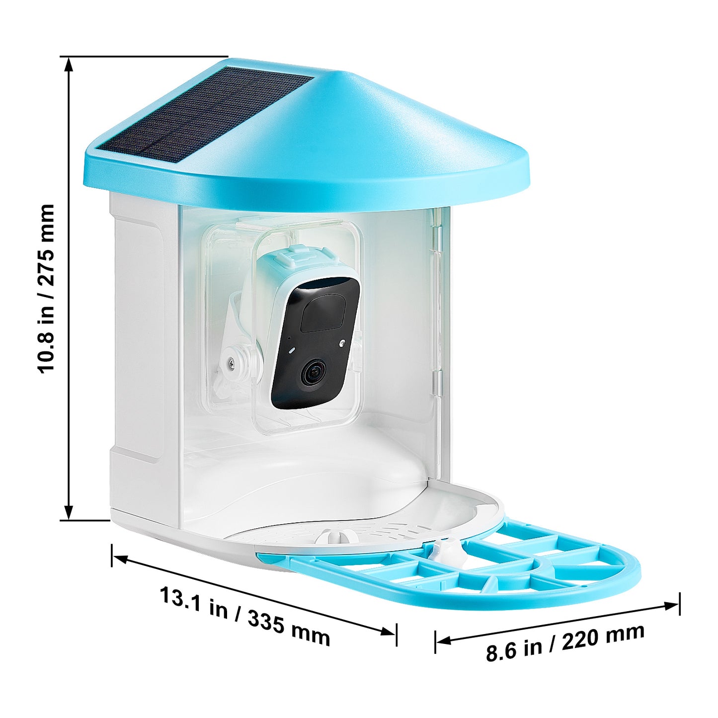 Voederhuisje – Vogelvoederhuisje – Vogelvoederstation – Voedersilo – Slim Vogelhuisje met Camera – AI Vogelherkenning 10.000+ Soorten – Zonne-energie met 2K HD Nachtzicht