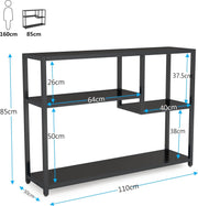 Console Tafel – Dressoirtafel – Industrieel – Bijzettafel – Hout en Metaal – Zwart – 30 x 108 x 85 cm