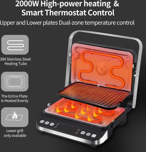 Contactgrill Voor Het Bereiden Van Diverse Gerechten - Panini Grill - Tafel Grill - Anti Aanbaklaag