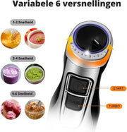 4-in-1 Staafmixer Set - Hakmolen - Hand Blender - 6 snelheden - 1200W - Incl. Accessoires