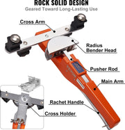 Pijpenbuiger Pro-Q - Professionele Pijpenbuiger - Robuust - Ergonomisch - Complete Set - Incl. Pijpensnijder - 7 Matrijzen - Ontbramer - Opbergbox