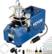 Elektrische Luchtcompressorpomp - Handmatige Stop Luchtcompressor - met Waterkoeling Warmteafvoer - LED -Temperatuurweergave - voor Duikfles - Paintballtank - 1800W - Hogedrukluchtpomp - 4500 PSI - Blauw