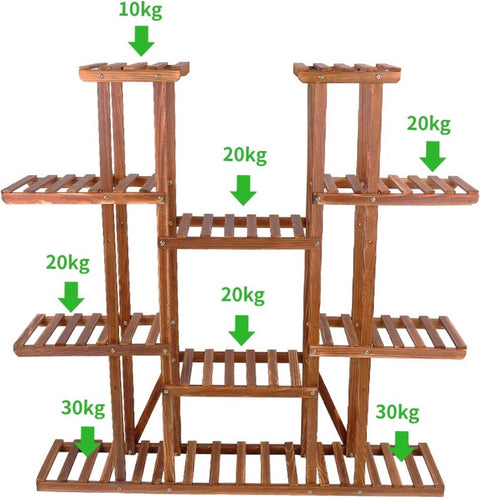 Plantenrek - Plantenrek Binnen - Plantentafel - Plantenstandaard - Plantenzuil - Planten Meubel - Houten Plant Stand - Creatieve Planten Kast - Voor Meerdere Planten - Hout