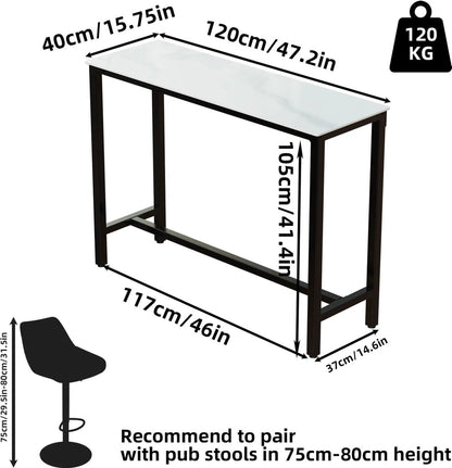 Bar tables - Kitchen bar table - Dark gray - With black metal frame