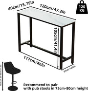Bartafels - Bartafel keuken - Donker grijs - Met zwart metalen frame