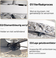 Ventilator Lamp - Plafondventilator Wit - Smart Lamp - Met Dimmer - 6 Standen Ventilator - Keuken Lamp - Woonkamerlamp - Moderne lamp