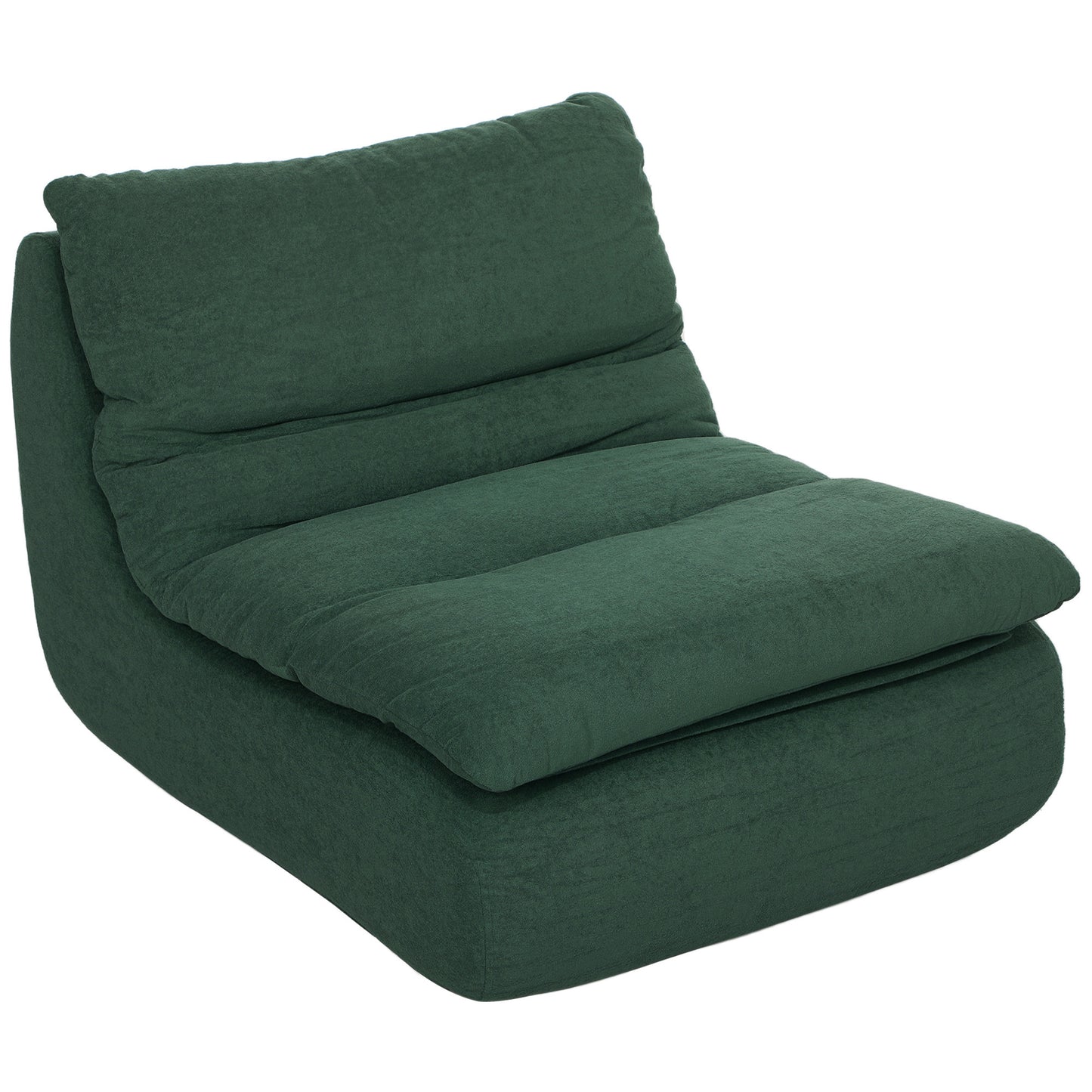 HOMCOM 1-Seater Lazy Sofa Floor Chair with Ultra-High Density Monobloc Foam, Lounge Chair for Living Room, Bedroom, and Office, 200 Kg Load Capacity, 82x103x75 cm, Green