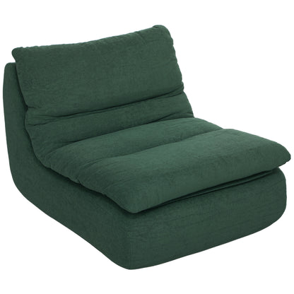 HOMCOM 1-Seater Lazy Sofa Floor Chair with Ultra-High Density Monobloc Foam, Lounge Chair for Living Room, Bedroom, and Office, 200 Kg Load Capacity, 82x103x75 cm, Green