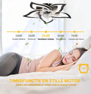 Ventilator Lamp - Plafondventilator - Zwart - Smart Lamp - Met Dimmer - 6 Standen Ventilator - Keuken Lamp - Woonkamerlamp - Moderne lampProductbeschrijvingSneller in huisBij 2 partners        Brilliant Slimline - Plafondventilator - Met verlich