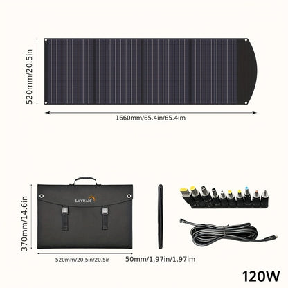 Portable Monocrystalline Silicon 120W/200W 36V Solar Panel By LVYUAN, Ultra-light And Foldable Solar Panel Kit With MC4 Connectors, Suitable For Power Stations, Efficient Solar Charger, Ideal For Camping And Off-grid RV, With