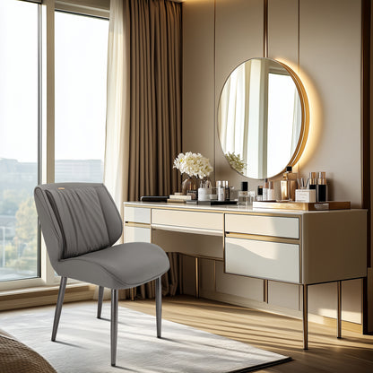 Eetkamerstoel – Stoel – Kuipstoel – Armstoel – Designstoel – Ergonomisch Gevormd – Memory Foam Zitting – Met Metalen Onderstel – Donkergrijs