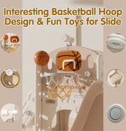 Glijbaan Peuter - Binnen - Buiten - Speeltuin - Speelhuis - Multifunctioneel - Speelgoed - Speeltoestel - Beige/Grijs - 189x217x111cm