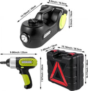 Auto Elektrische Krik, 5T Elektrische Hydraulische Krik, 12V Elektrische Krik Auto Autokrik, 1xGereedschapskist, 1xElektrische Slagmoersleutel, voor Garages, Boerderijen, Snelwegen, Verre Reizen