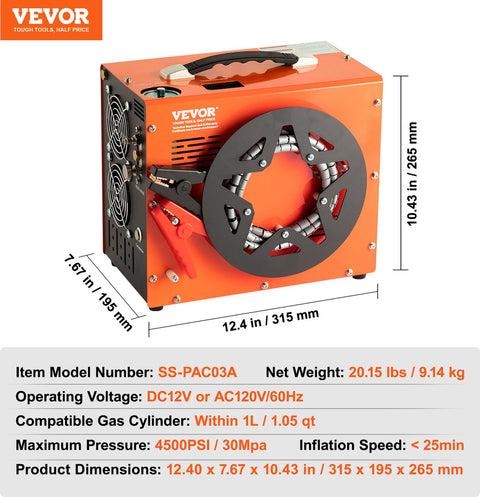 VEVOR PCP Compressor - 300 bar -600W - Handschakelaar Luchtcompressor 1L - Duikcompressor AC120V - luchtpomp incl. 8 mm Hogedrukslang met Snelkoppeling, Accuklem en Een set Accessoires - OranjeProductbeschrijving

        Coolado tPump XL Coolado | SUPERS