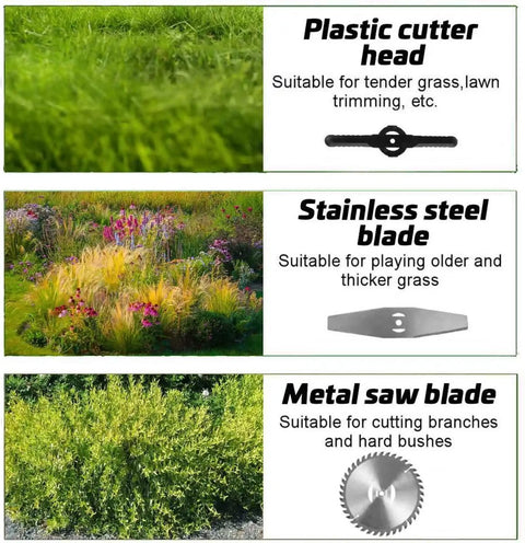 Sattire - Bosmaaier - Elektrische Bosmaaier - Grastrimmer op Accu - Onkruidborstel 1880W - 2x Accu 21V - 18000Rpm