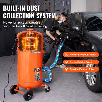 Zandstraalinstallatie – Sandstraalcabine – Zandstraalkast – Zandstraalwerkstation – Vacuüm Zandstraalmachine – 28 Gallon Tank – Krachtige 1200W Motor