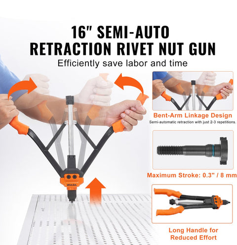 Blindklinkmoertang - Blindklinktang - Moeren En Doornen - M3 M4 M5 M6 M8 M10 M12 Handmatig - Geschikt voor Blindklinken Machine Draadmoeren Blindklinknagels