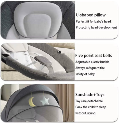 Elektrische Wipstoel - Wipstoel - Babystoel - Baby Swing - Schommelstoel - Elektrisch - Afstandsbediening - Bluetooth voor muziek - Roze