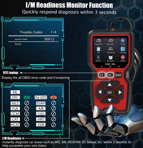 OBD Scanner - OBD2 - Auto Scanner - Auto uitlezen - Diagnose Apparatuur voor Auto's - Motorstoring - NL Taal - Storing Verwijderen - Zwart