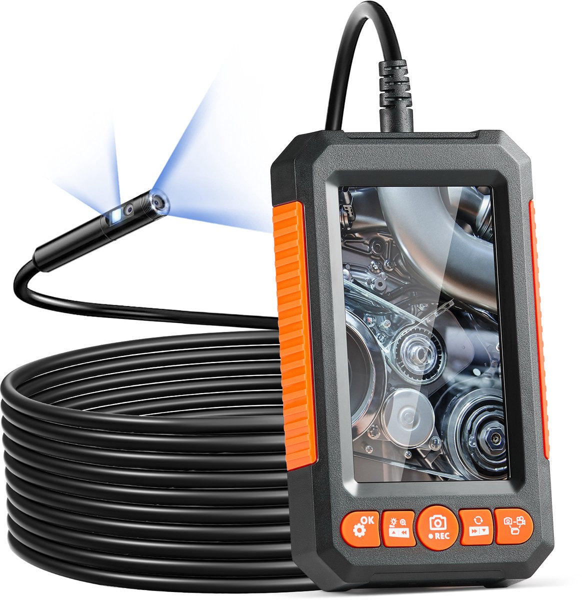 Endoscoopcamera - Endoscoop - 1080p - 5m Kabel - 4.3" Display - Geschikt voor IndustriëLe Inspectie - Zwart