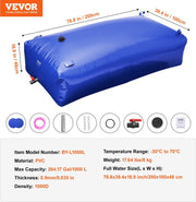 Water container for storage - 1000 liters - Blue PVC - Foldable - Net weight 8 kg - Durable