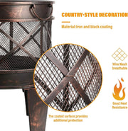 Vuurkorf - Terras Vuurplaats - BBQ - Stabiel en Solide - Antiek Romeinse Look - 45 cm x 58 cm