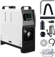 Standkachel - 8 Kw - Diesel Luchtverwarmer Alles-In-ééN - Met 30m Afstandsbediening En Lcd-Scherm - Snelle Verwarming, Laag Geluidsniveau, Draagbare Autoverwarmer Voor Auto'S, Campers, Vrachtwagens, Tractoren, Garages,Kamperen - Wit