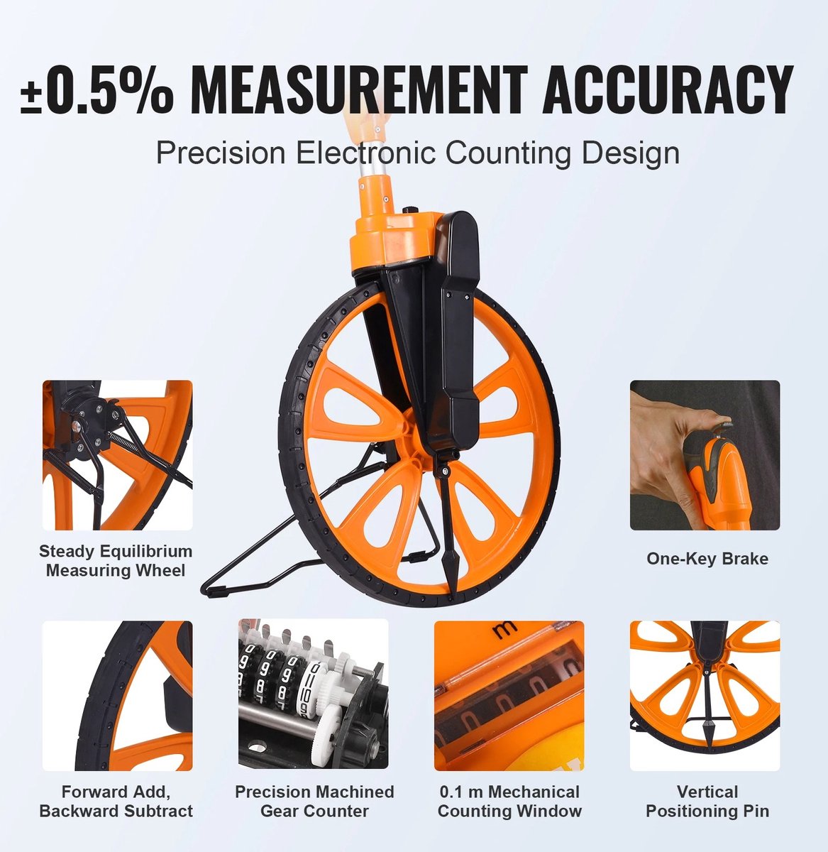 Measuring Wheel - Road Marking Tools - Construction - Measuring Tools - Measuring - For Carpenter - 12.5 Inch