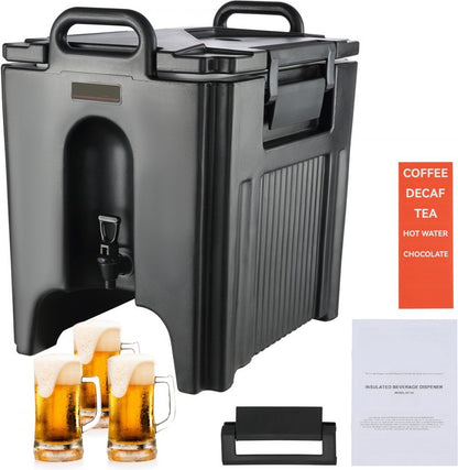 Frisdrankautomaat - Drankautomaat - 37,6L, LDPE Warm en Koud Water Fontein - Grote Drankautomaat met Kraantje voor Koffie, koude melk, water, sap - Geïsoleerde Kan
