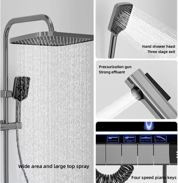 Shower - Shower Head - Shower Set - Shower Set - Shower Sets - Shower Set Rain Shower - Shower Set With Tap - Shower Rod - Bathroom - Stainless Steel