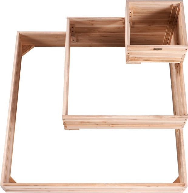 Verhoogd Bed Plantenbak – 113 x 113 x 51 cm – Dennenhouten Groentebed – Bloembak Kruidenbed – Tuinbed voor Groenten, Fruit, Kruiden en Vetplanten