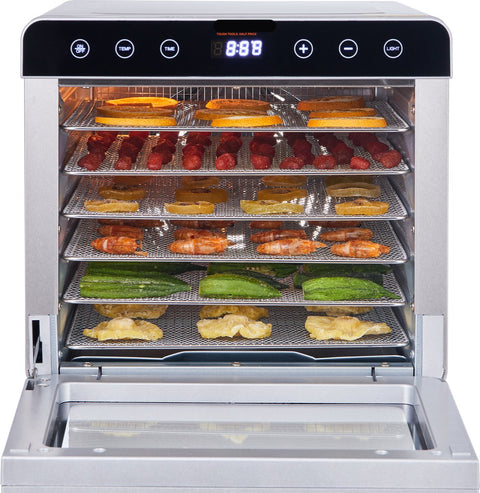 Dehydrator – 700W – 6 Dienbladen – 35-85℃ Temperatuurregeling – Geschikt voor het Drogen van Vlees, Fruit en Groenten – Ideaal voor Keukens en Voedselbereiding
