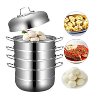 Voedsel Stomer - Stoomkoker - Stomer - 5 Laags - 30Cm - Rvs - Thuisstomer - Stomer - Chroom