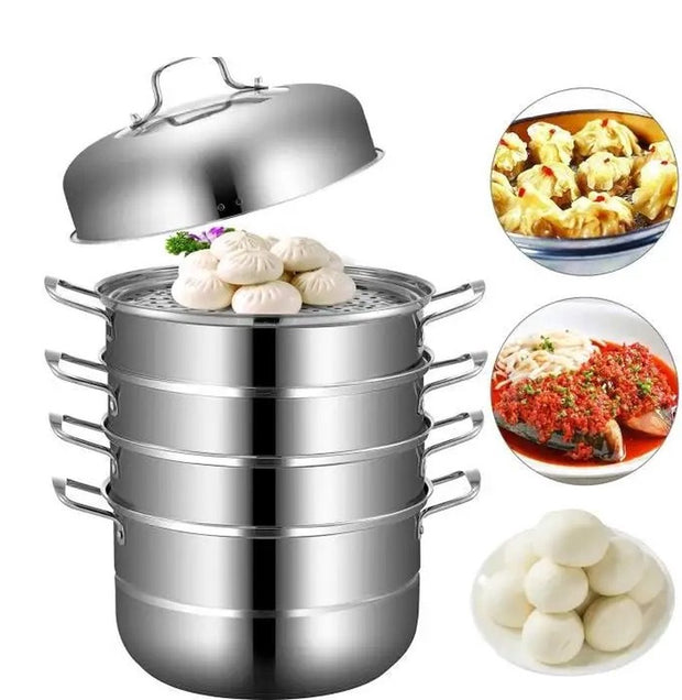 Voedsel Stomer - Stoomkoker - Stomer - 5 Laags - 30Cm - Rvs - Thuisstomer - Stomer - Chroom
