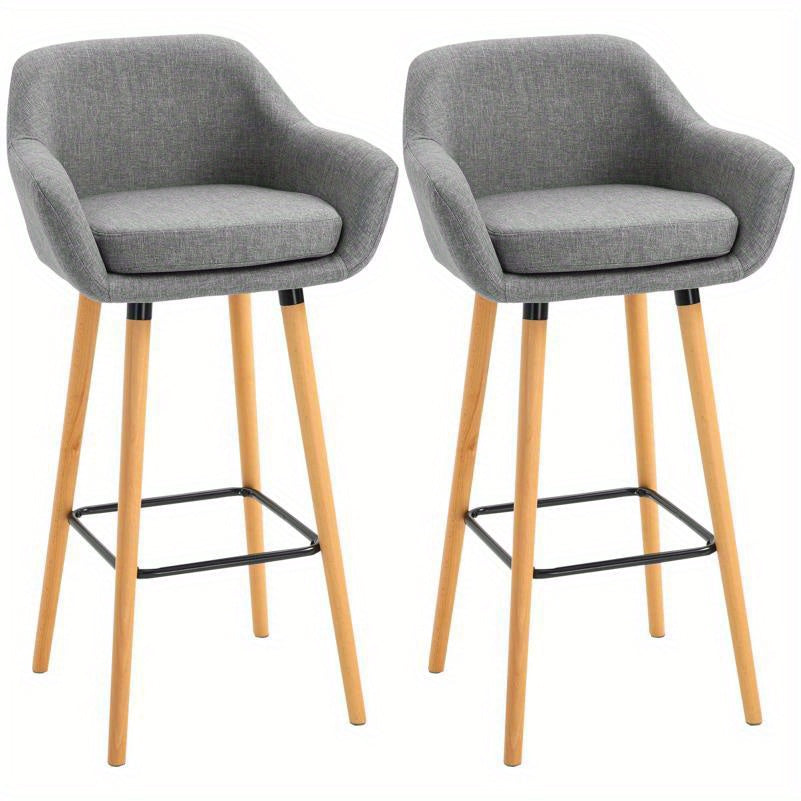 Barkrukken – Barstoelen – Keukenstoelen – Krukken – Barkruk Set van 2 – Verstelbare Zithoogte Tot 65 cm – Stevig Engineered Wood Frame