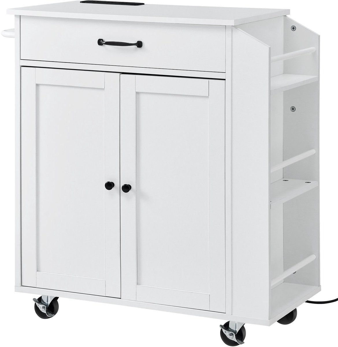 Keukentrolley - Keukentrolley Met Lades - Keukeneiland - Keukentrolley Op Wieltjes - Serveerwagen - Keukentrolleys - Trolley - Opbergrek - Trolley Op Wieltjes - Roltafel - Badkamer Trolley - Opbergtrolley - Woonkamer Trolley Op Wieltjes - Wit