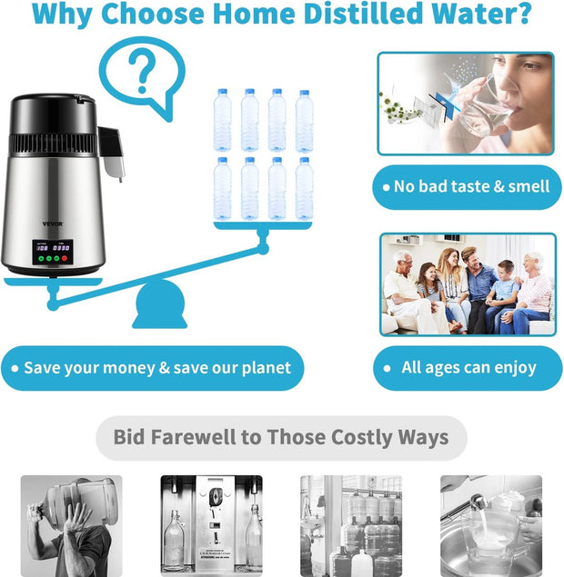 Water Filter - Water Filtration - Water Filter - Filter - Red - 4 Liter - 1L Per Hour - Touchscreen - 750W