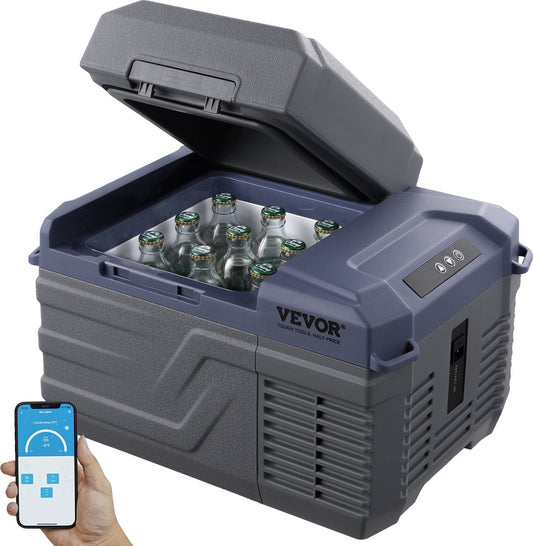 Draagbare Koelkast - Enkele Zone - Laag Energieverbruik - Led-Display En Bluetooth - Bediening - 12L - Donkergrijs