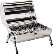 Inklapbare Mobiele Houtskoolgrill van Roestvrij Staal - Draagbare Houtskoolgrill voor Onderweg - 46 x 28 x 36 cm
